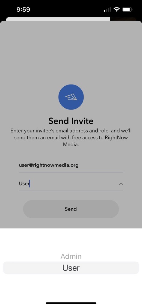 How do I send an invite to a friend through the app?