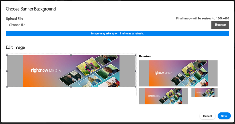 How do I update my organization’s Custom Library banner?
