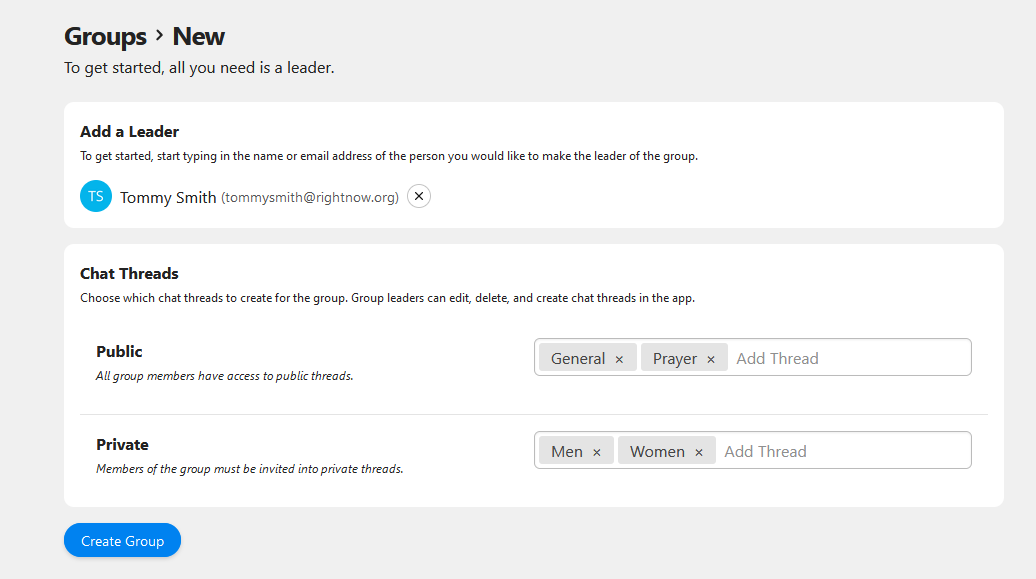 How do I create a new group?