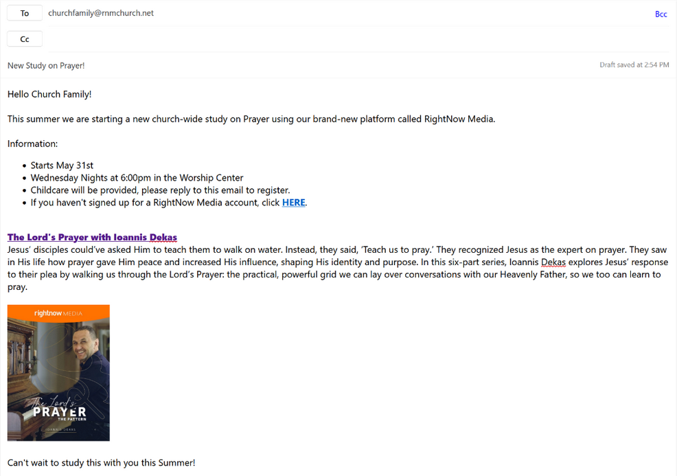 How do I create an email Content Campaign for my church or ministry?