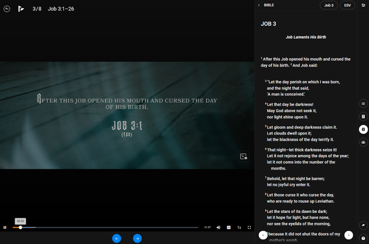 How do I access the Bible within the content player?